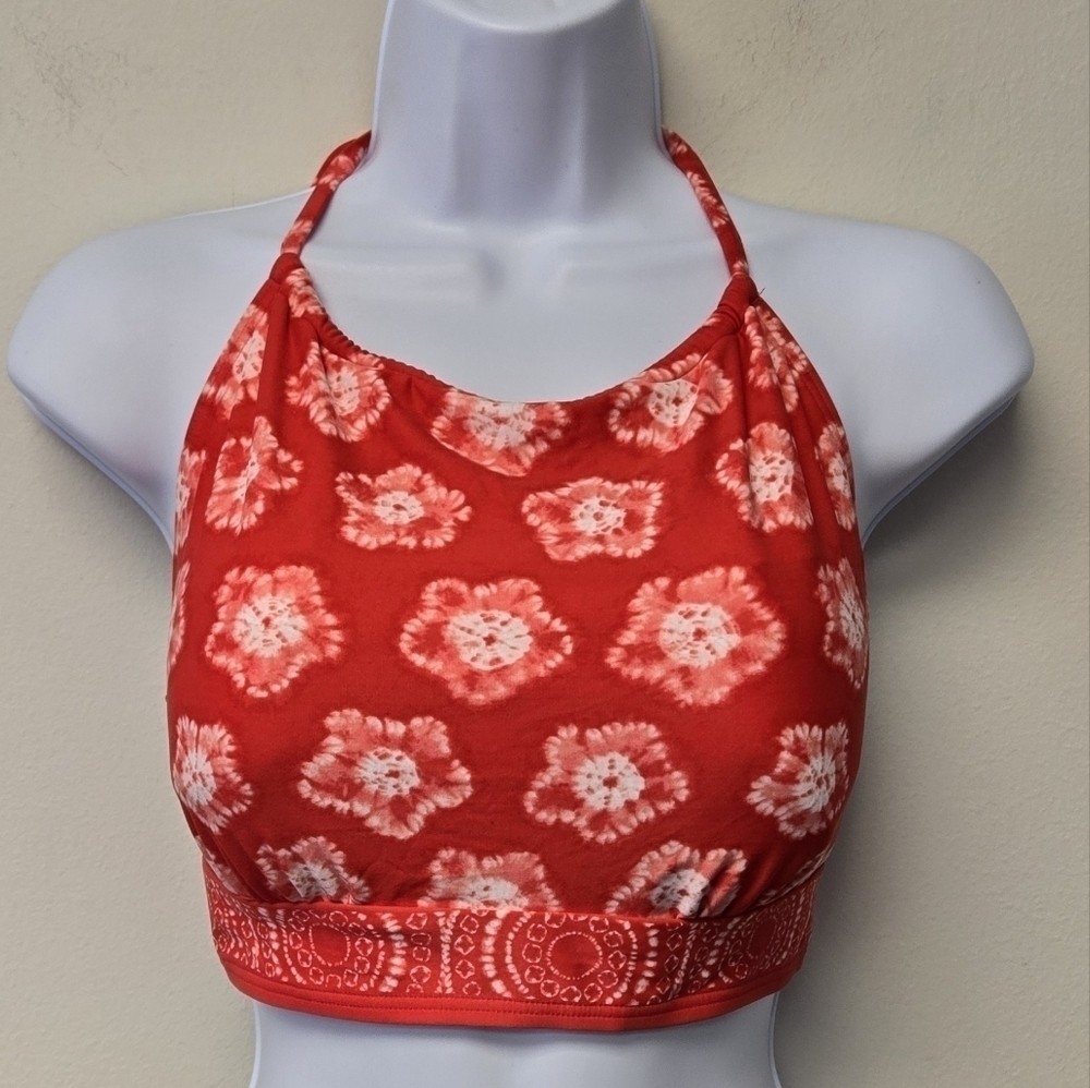 Michael Michael Kors High Neck Bikini Top Floral Tie Dye Coral L - Picture 10 of 10